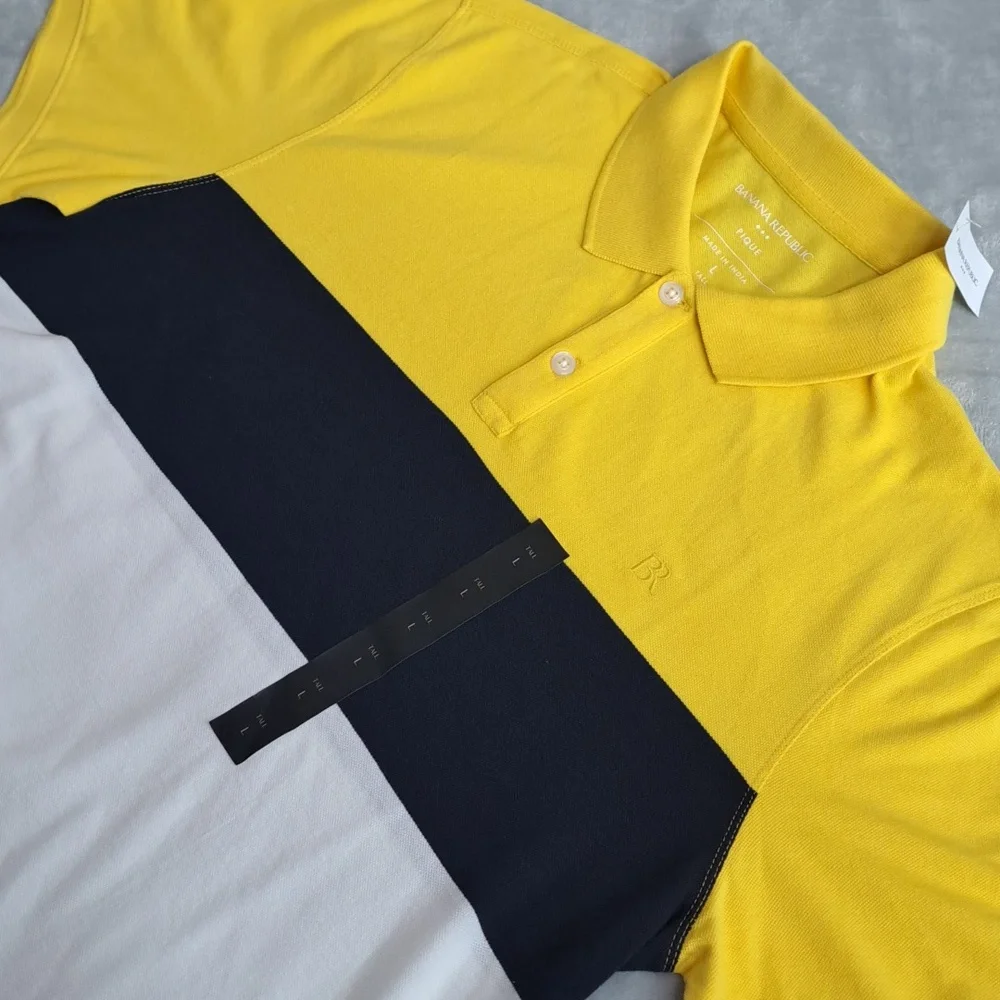 NWT Banana Republic Men's Polo Shirt Cotton Large Tall Cotton Multicolor